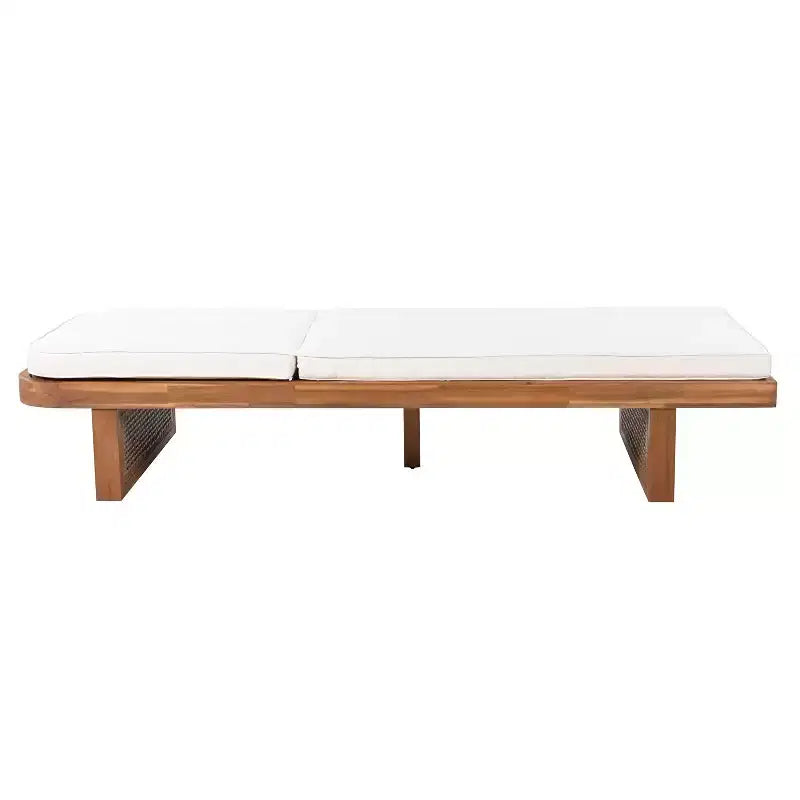 Christopher Knight Home Yasmine Ensemble de 2 fauteuils de jardin en bois d'acacia et rotin avec coussin et table en béton léger