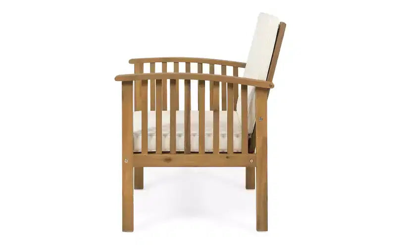 Ensemble de conversation 3 pièces pour patio en bois d'acacia, mobilier d'extérieur, 2 fauteuils club avec table d'appoint pour jardin/patio/terrasse - ModernLuxe