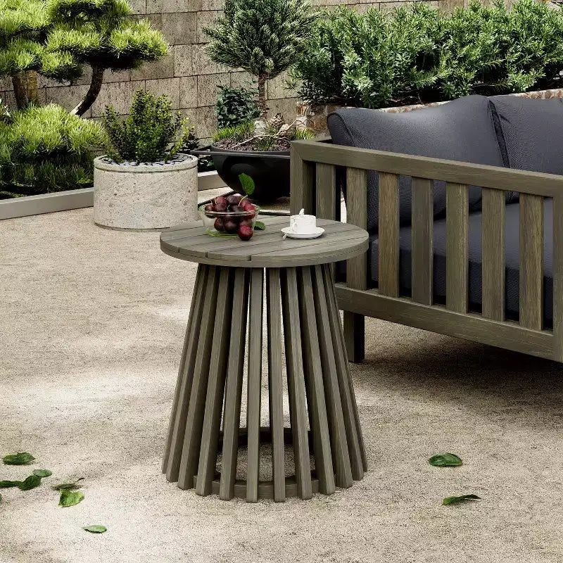 Ensemble de conversation 3 pièces pour patio en bois d'acacia, mobilier d'extérieur, 2 fauteuils club avec table d'appoint pour jardin/patio/terrasse - ModernLuxe