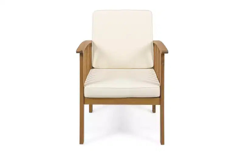 Ensemble de conversation 3 pièces pour patio en bois d'acacia, mobilier d'extérieur, 2 fauteuils club avec table d'appoint pour jardin/patio/terrasse - ModernLuxe