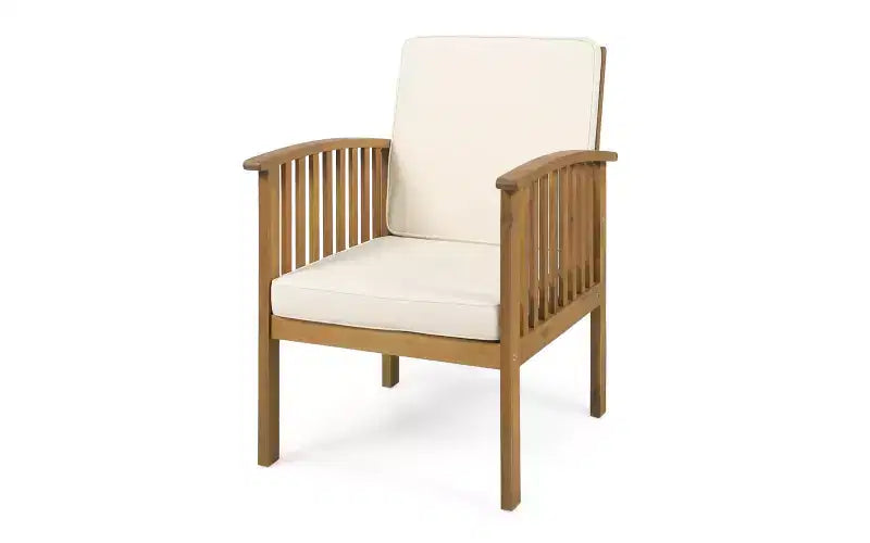 Ensemble de conversation 3 pièces pour patio en bois d'acacia, mobilier d'extérieur, 2 fauteuils club avec table d'appoint pour jardin/patio/terrasse - ModernLuxe