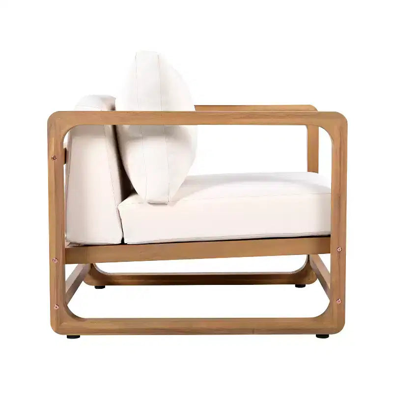 Christopher Knight Home Flavie Ensemble de deux pièces pour patio en bois d'acacia avec coussin et table à lattes
