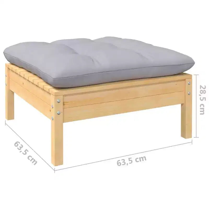 vidaXL Salon de jardin en bois de pin massif avec coussins, multicolore