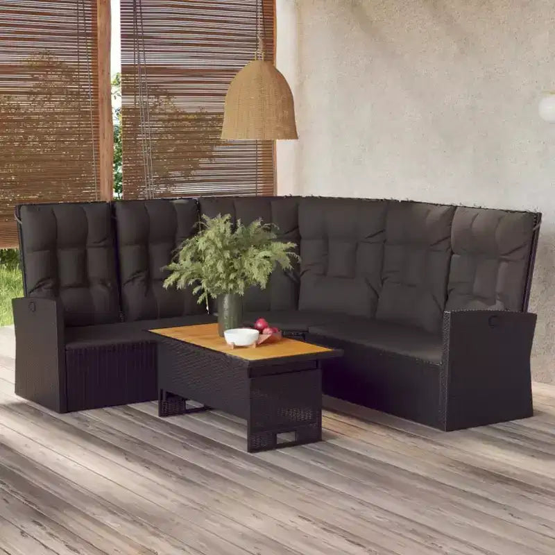 vidaXL Salon de jardin avec coussins en résine tressée