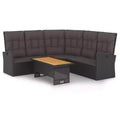 vidaXL Patio Lounge Set with Cushions Poly Rattan