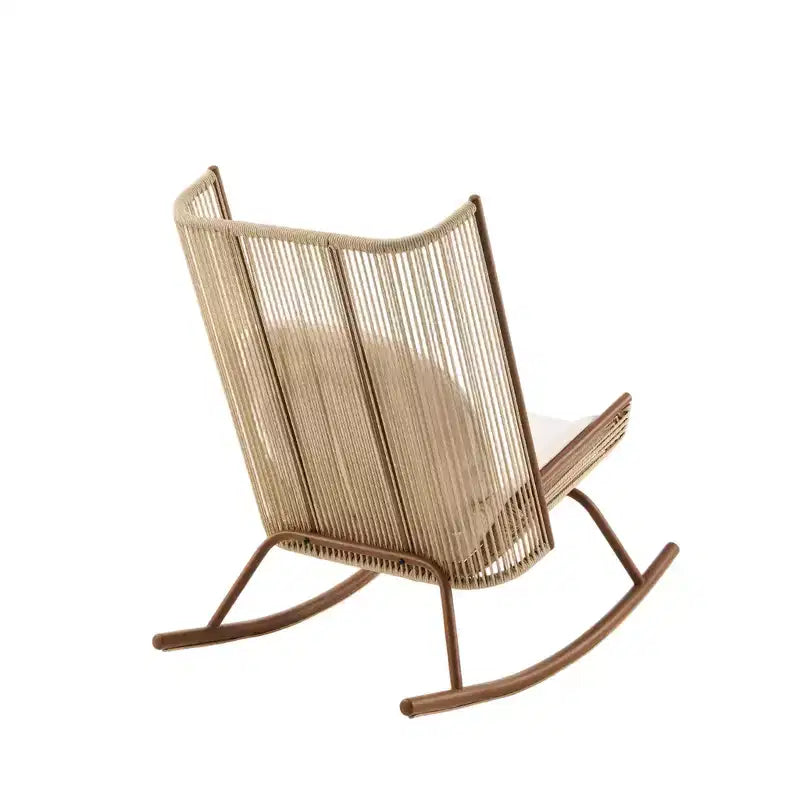 Ensemble de salle à manger de patio 3 pièces Christopher Knight Home Sunita Farmhouse avec table en bois d'acacia et chaises à bascule en fer