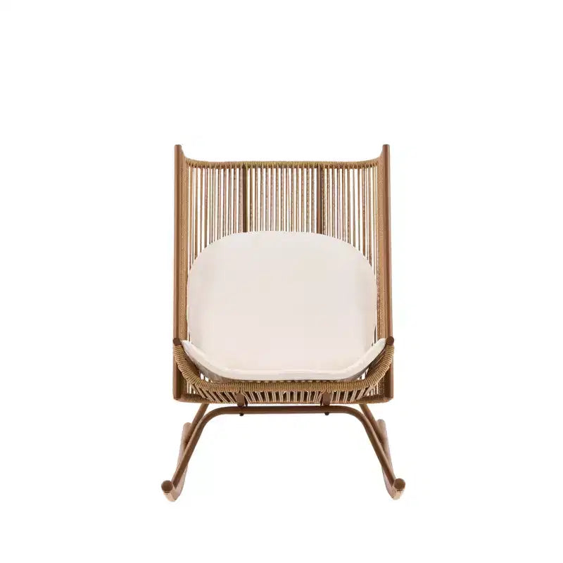 Ensemble de salle à manger de patio 3 pièces Christopher Knight Home Sunita Farmhouse avec table en bois d'acacia et chaises à bascule en fer
