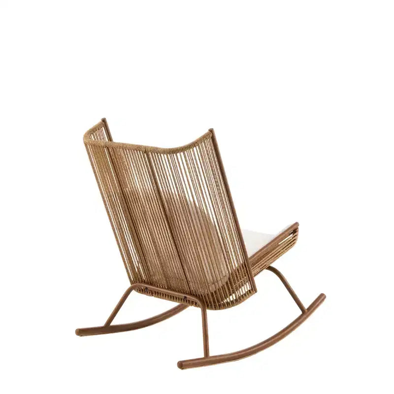Ensemble de salle à manger de patio 3 pièces Christopher Knight Home Sunita Farmhouse avec table en bois d'acacia et chaises à bascule en fer