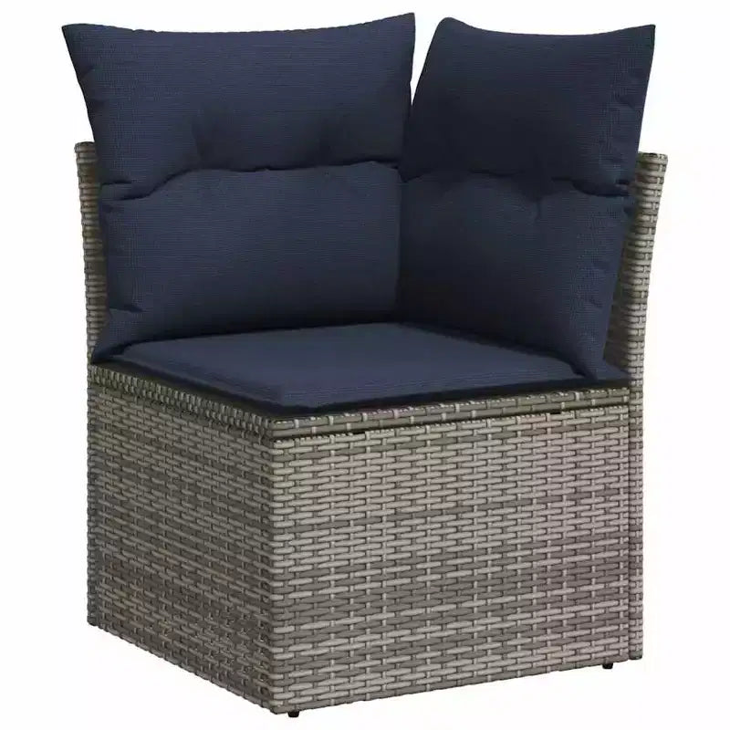 vidaXL Salon de jardin 6 pièces avec coussins en polyrotin gris