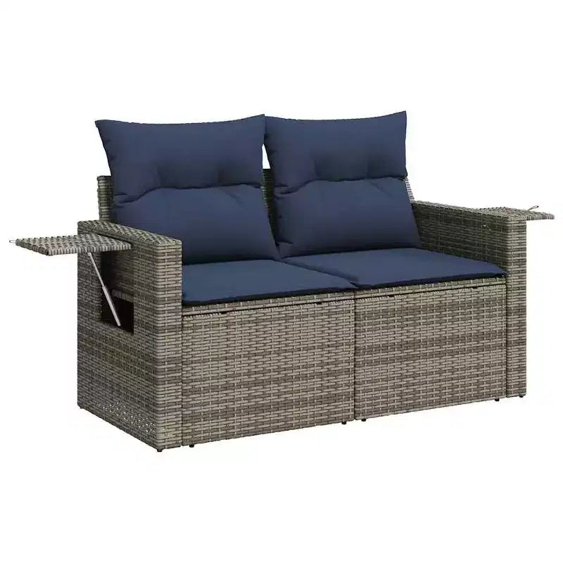 vidaXL Salon de jardin 6 pièces avec coussins en polyrotin gris
