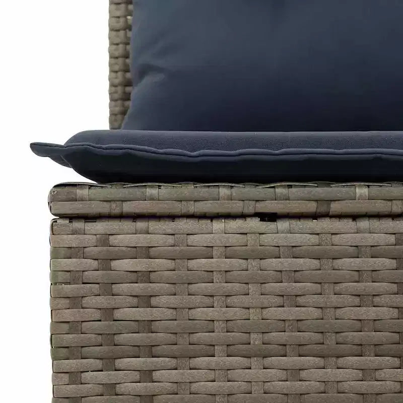 vidaXL Salon de jardin 6 pièces avec coussins en polyrotin gris