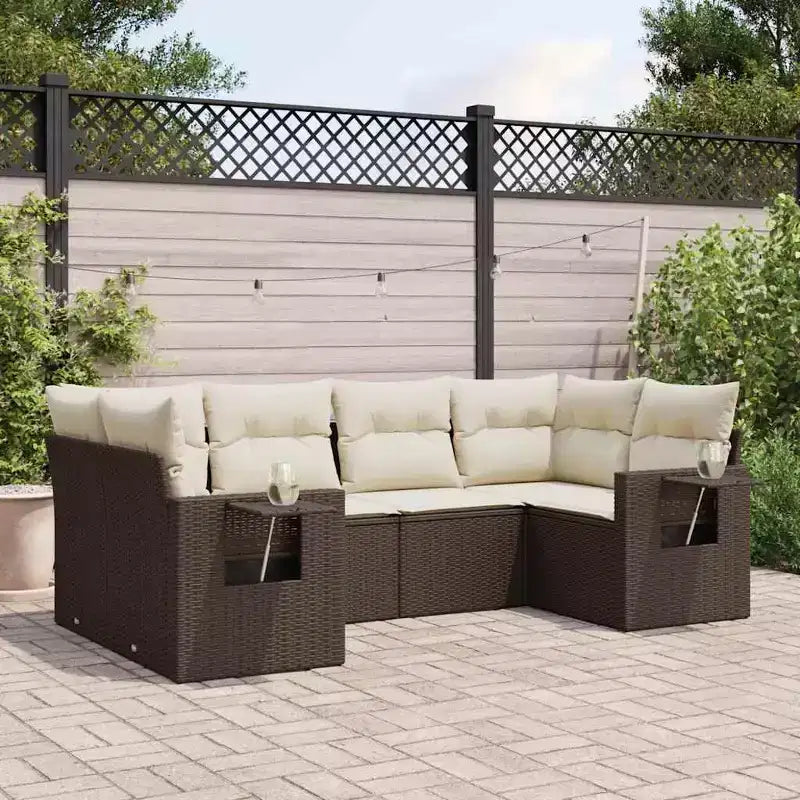 vidaXL Salon de jardin en rotin synthétique avec coussins