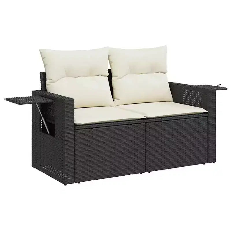 vidaXL Salon de jardin en rotin synthétique avec coussins