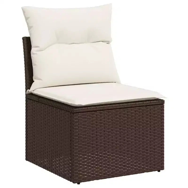 vidaXL Salon de jardin en rotin synthétique avec coussins