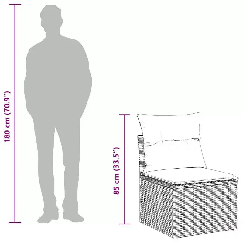 vidaXL Salon de jardin en rotin synthétique avec coussins