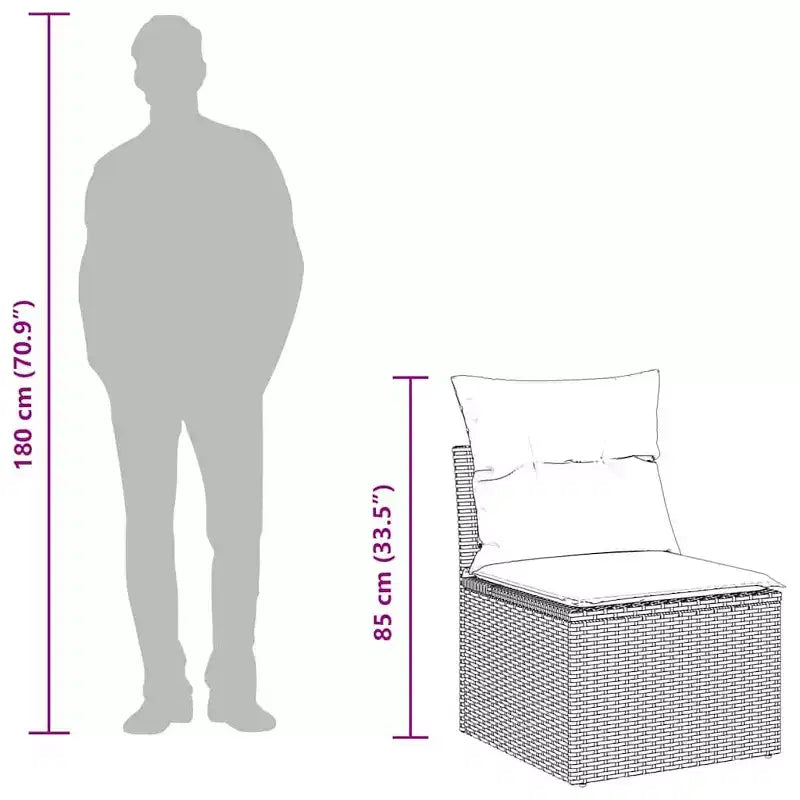 vidaXL Salon de jardin en rotin synthétique avec coussins