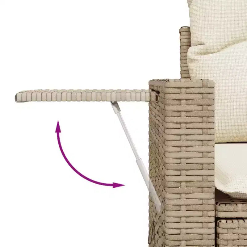 vidaXL Salon de jardin en rotin synthétique avec coussins