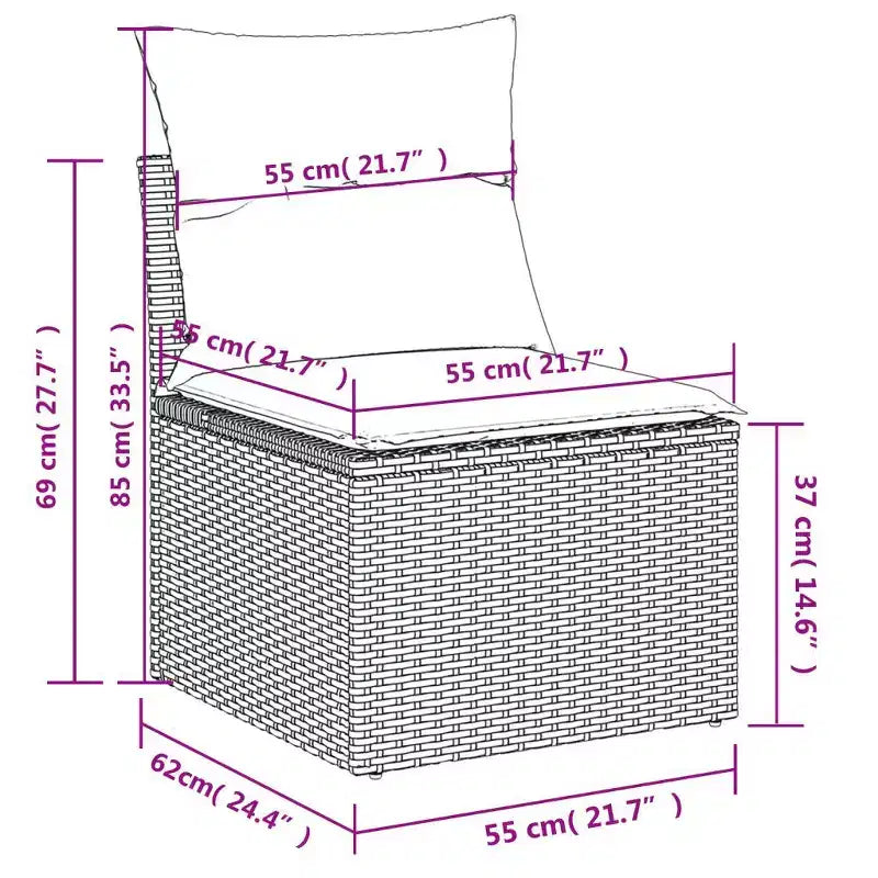 vidaXL Salon de jardin Acier enduit de poudre Grand Modulable