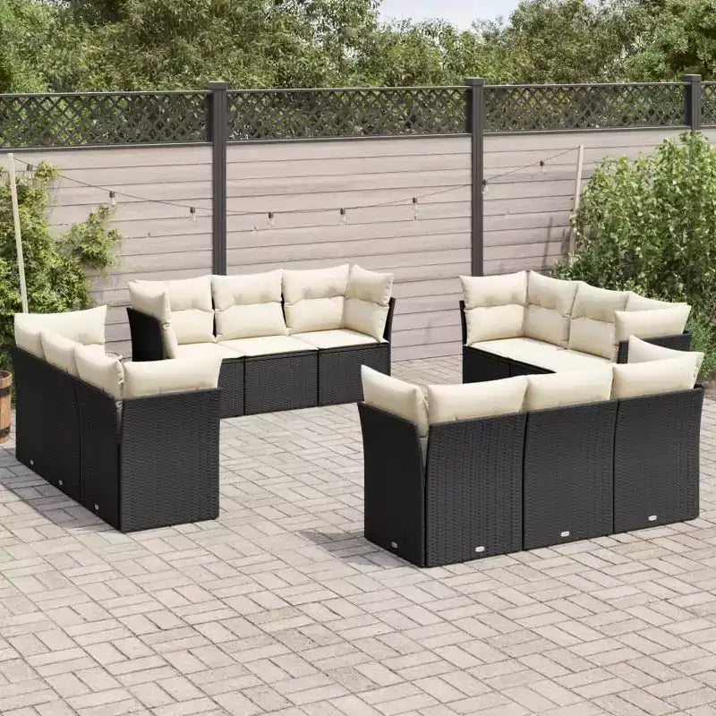 vidaXL Grand ensemble de canapé de jardin moderne avec coussins en résine tressée