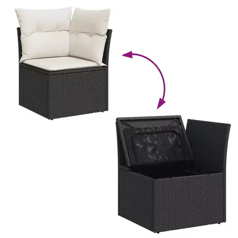 vidaXL Salon de jardin en résine tressée avec pieds réglables larges