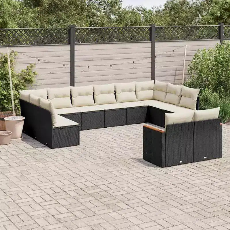 vidaXL Salon de jardin Poly Rotin Grand Salon de jardin Modulable