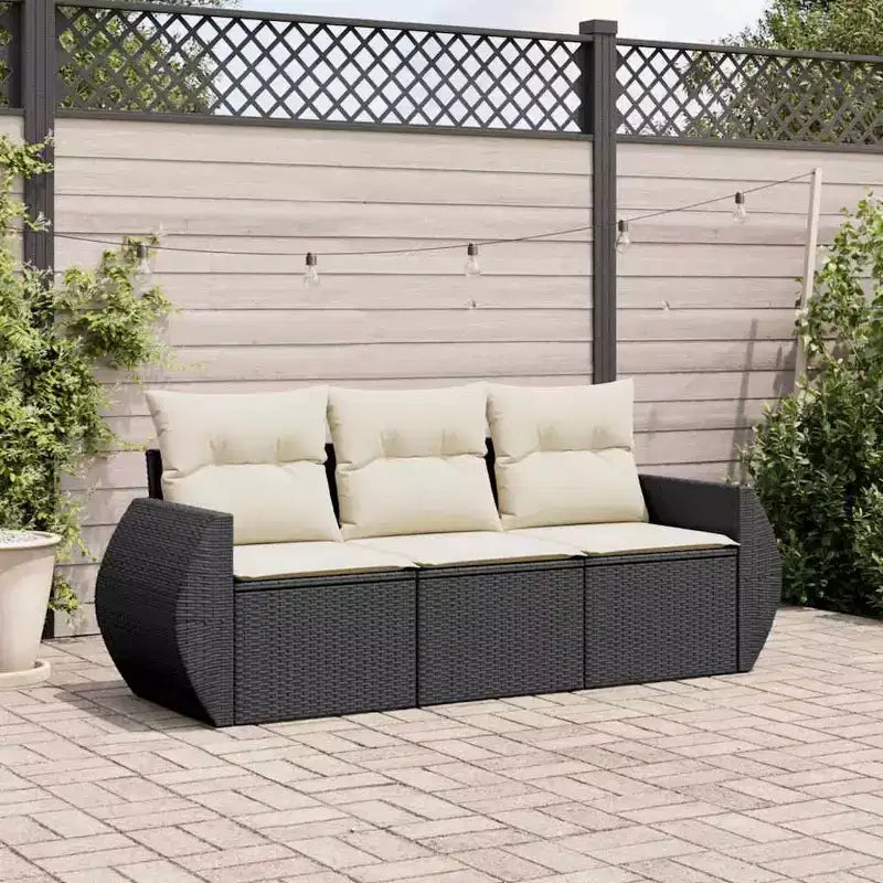 vidaXL Salon de jardin en résine tressée et acier thermolaqué Standard