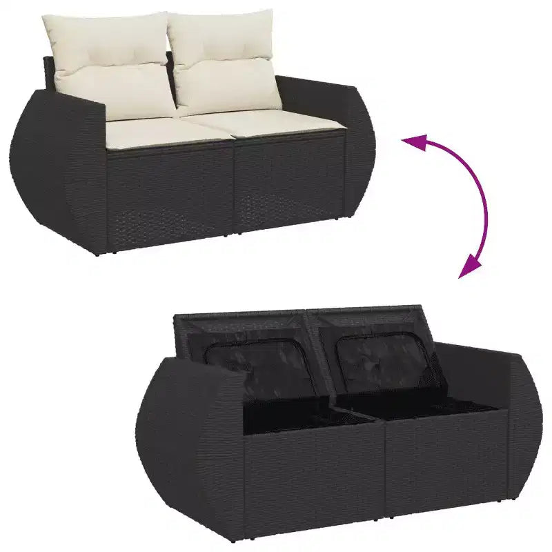 vidaXL Salon de jardin en résine tressée et acier thermolaqué Standard