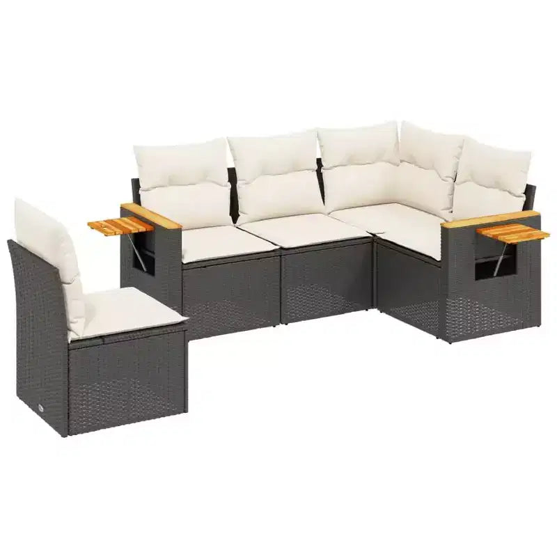 vidaXL Garden Sofa Set PE rattan Large Adjustable Armrests