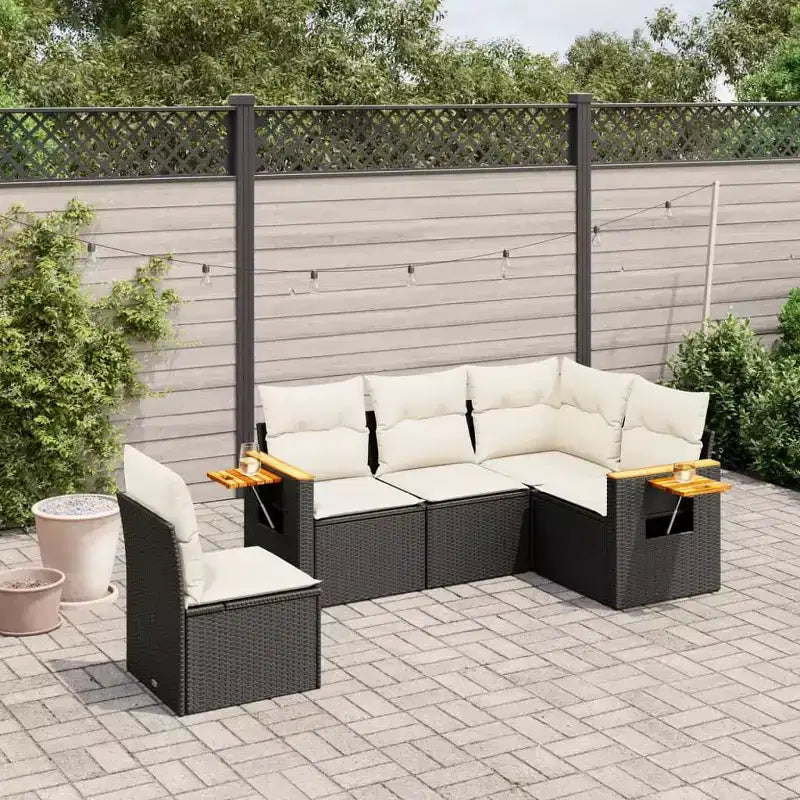 vidaXL Ensemble de canapés de jardin en résine tressée avec grands accoudoirs réglables
