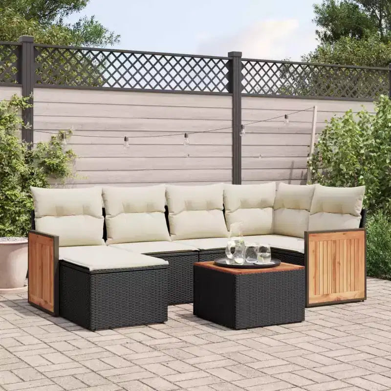 vidaXL Canapé modulable de jardin avec coussins - Plusieurs coloris