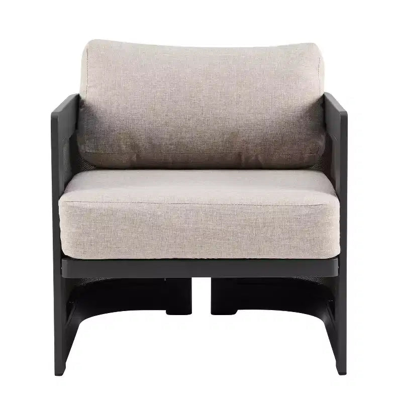 Christopher Knight Home Lalit Ensemble de conversation moderne 4 pièces en aluminium pour patio avec coussins (table non incluse)