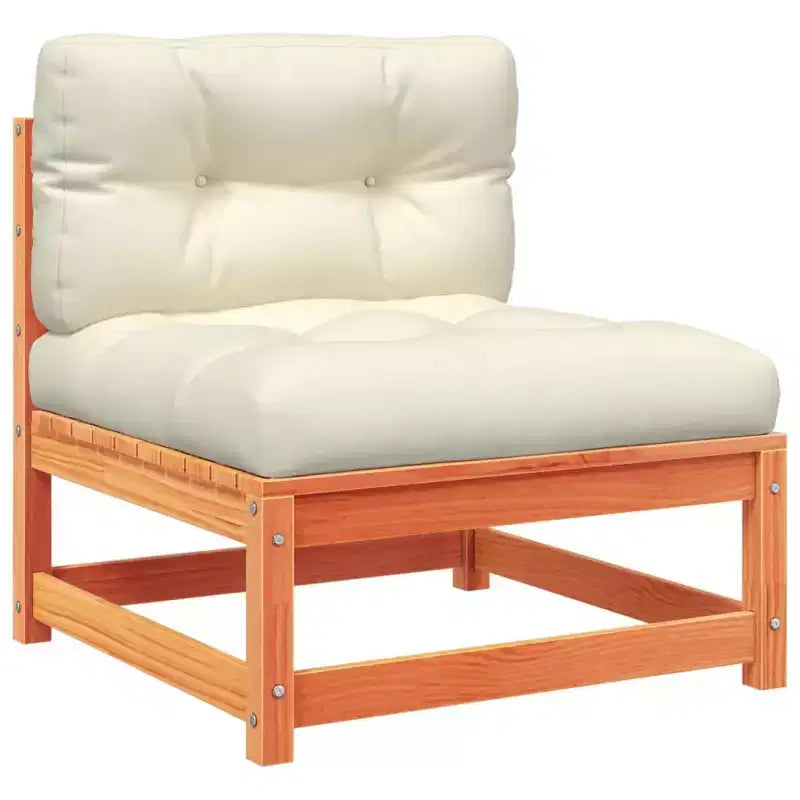 vidaXL Salon de jardin modulable avec coussins et bois massif