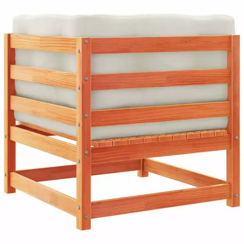 vidaXL Salon de jardin modulable avec coussins et bois massif