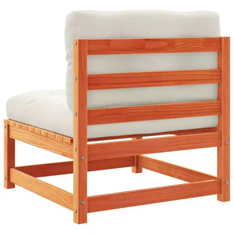 vidaXL Salon de jardin modulable avec coussins et bois massif