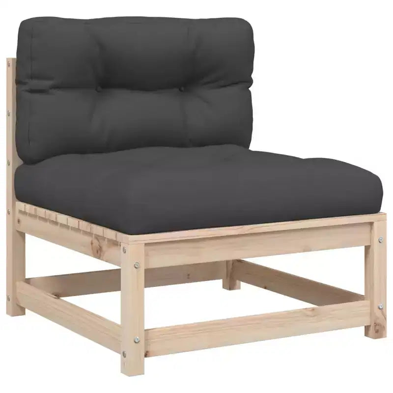 vidaXL Salon de jardin modulable avec coussins et bois massif
