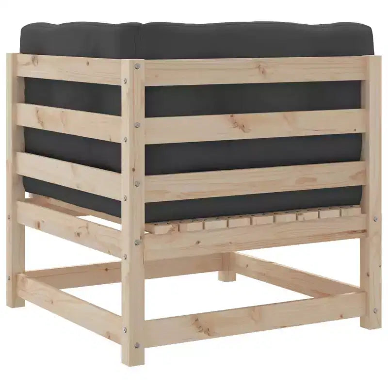 vidaXL Salon de jardin modulable avec coussins et bois massif