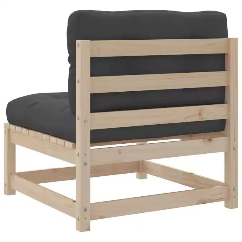 vidaXL Salon de jardin modulable avec coussins et bois massif