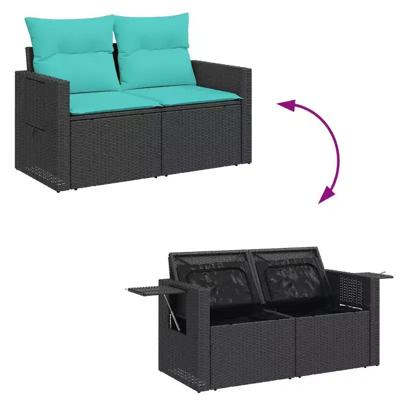 vidaXL Salon de jardin modulaire en résine tressée