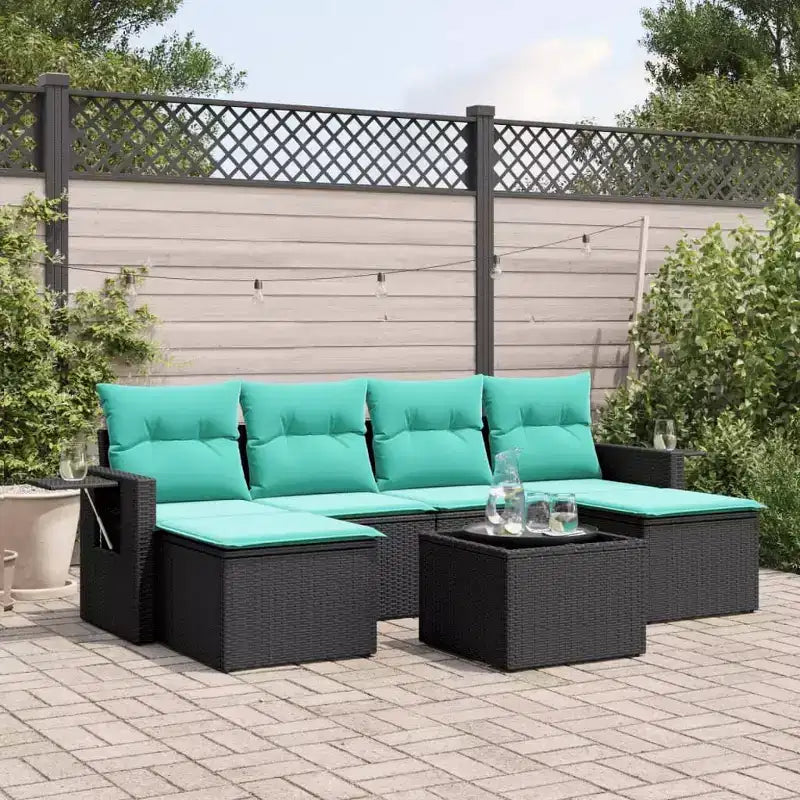 vidaXL Salon de jardin modulaire en résine tressée