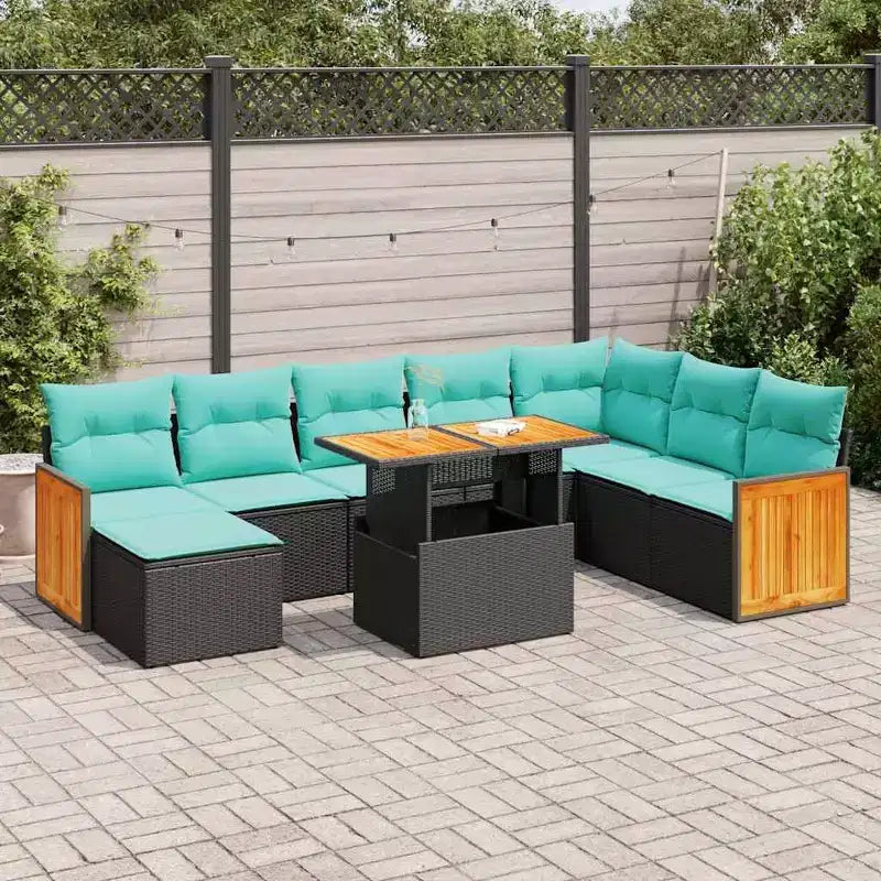 vidaXL Salon de jardin avec coussins en résine tressée