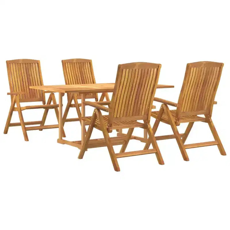 vidaXL Ensemble de salle à manger de jardin Teck naturel Bois de teck massif Taille M Pliable