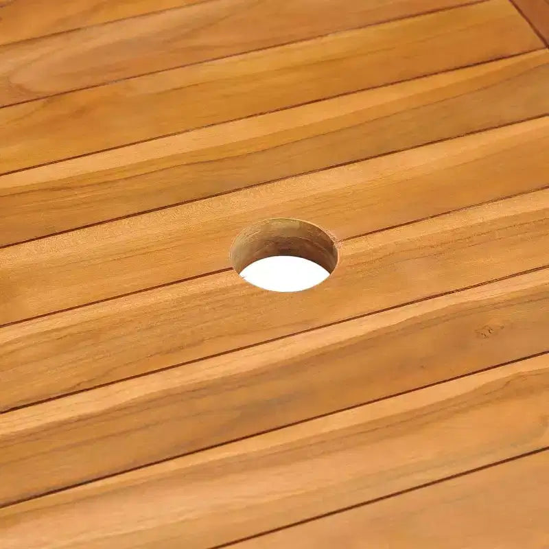 vidaXL Ensemble de salle à manger de jardin Teck naturel Bois de teck massif Taille M Pliable