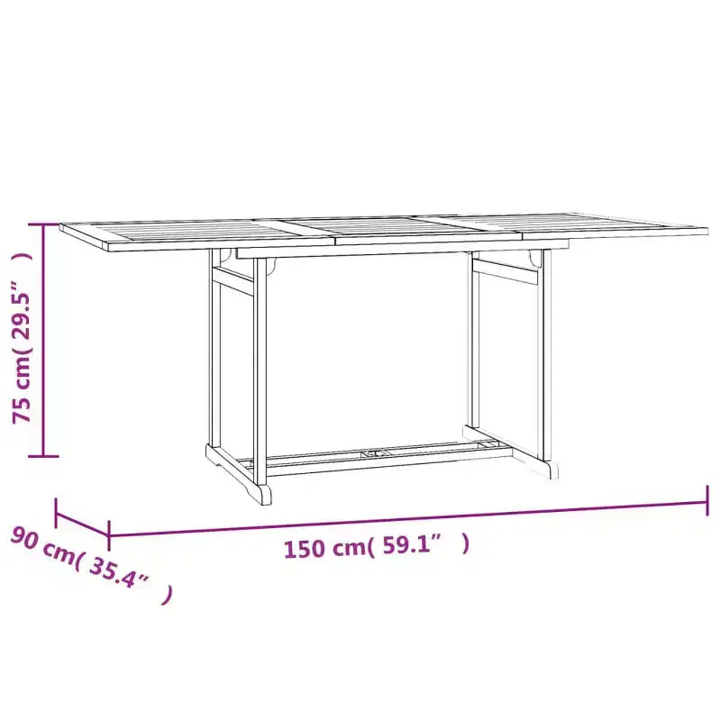 vidaXL Ensemble de salle à manger de jardin Teck naturel Bois de teck massif Taille M Pliable