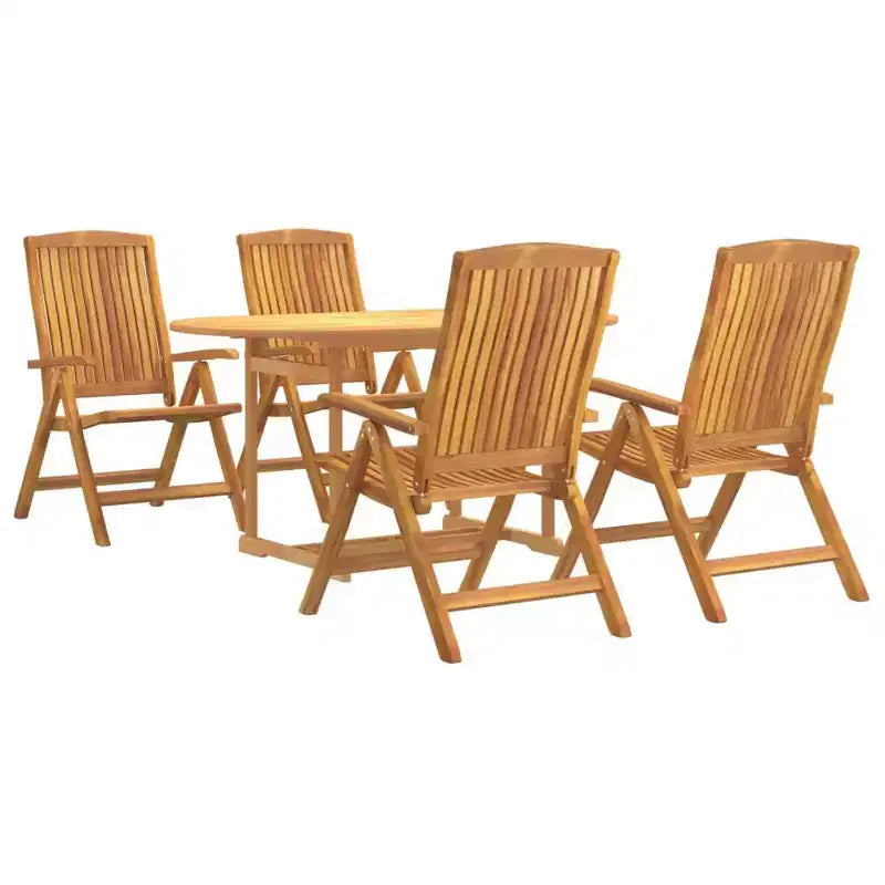 vidaXL Ensemble de salle à manger de jardin Teck naturel Bois de teck massif Taille M Pliable