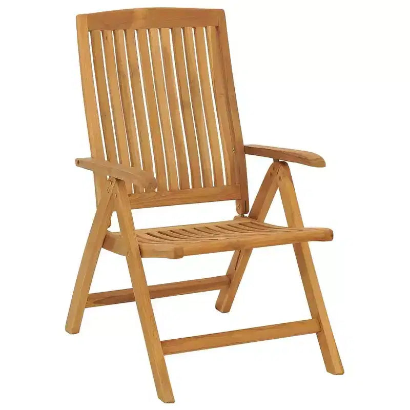 vidaXL Ensemble de salle à manger de jardin Teck naturel Bois de teck massif Taille M Pliable