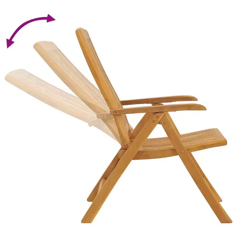vidaXL Ensemble de salle à manger de jardin Teck naturel Bois de teck massif Taille M Pliable