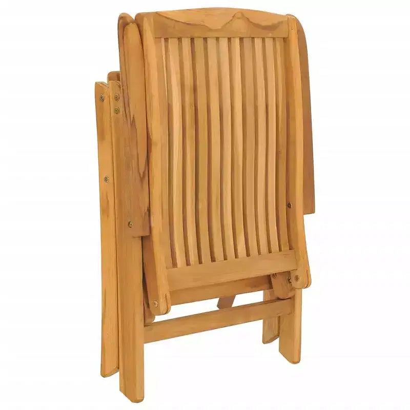 vidaXL Ensemble de salle à manger de jardin Teck naturel Bois de teck massif Taille M Pliable
