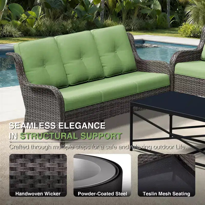 Ensemble de canapés d'extérieur UPTIOT Premium avec fauteuils pivotants et poufs multifonctionnels