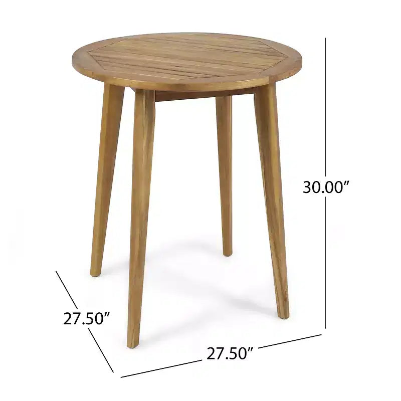 Ensemble de salon de jardin Loic Farmhouse Christopher Knight Home en fer avec design en résine tressée et table de bistrot à lattes en acacia
