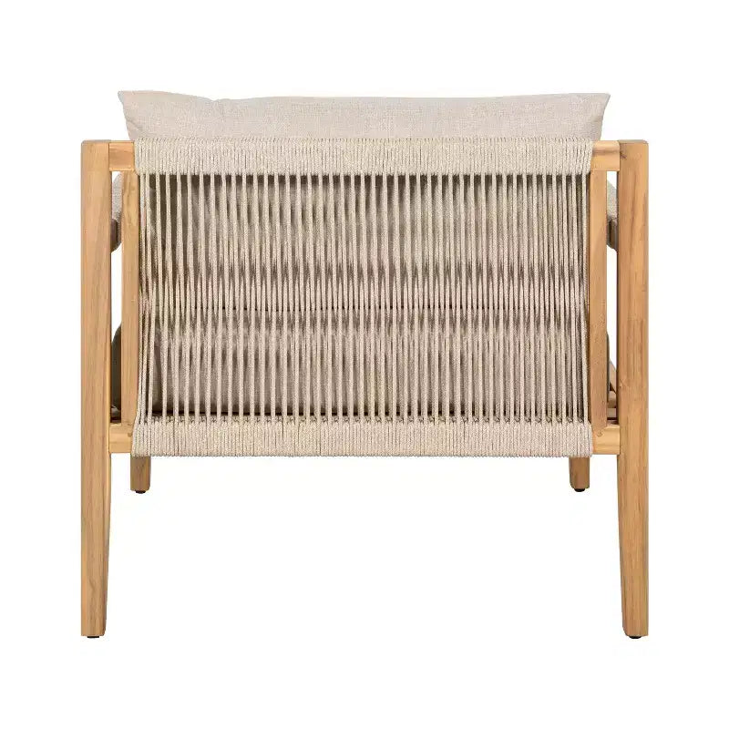 Christopher Knight Home Justina Ensemble de 3 pièces d'extérieur composé d'une chaise en bois d'acacia et corde avec table d'appoint en carreaux de céramique